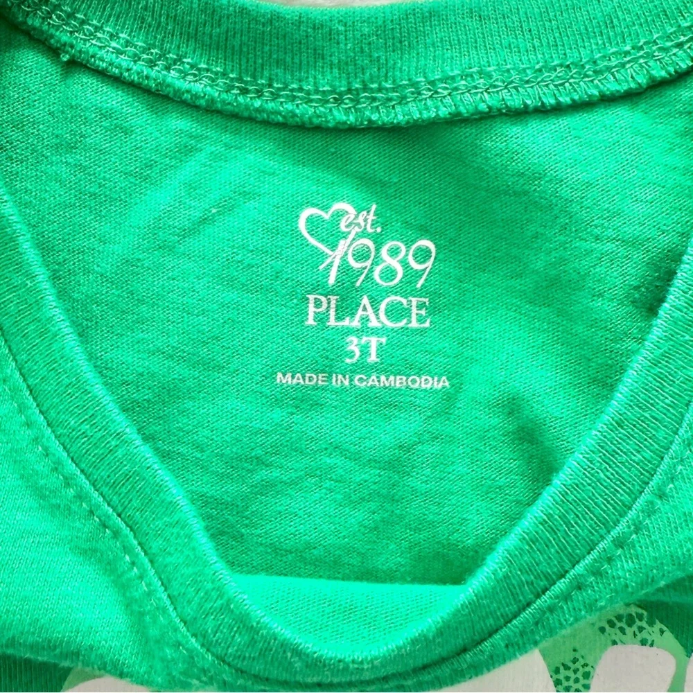 Children’s Place Daddy’s Lucky Girl Short Sleeve T-Shirt Green Size 3T
